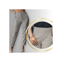 Calça Feminina Alfaiataria Plus Size Tamanho PP AO G3: Cintura Alta com Zíper Lateral ENVIO RÁPIDO