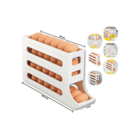 Porta Ovos Deslizante Organizador Para Geladeira Rolantes ovo De 4 Camadas Automática