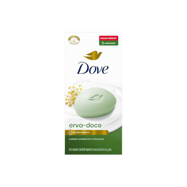 Sabonete em Barra Dove Erva-doce 90g 6 Unidades