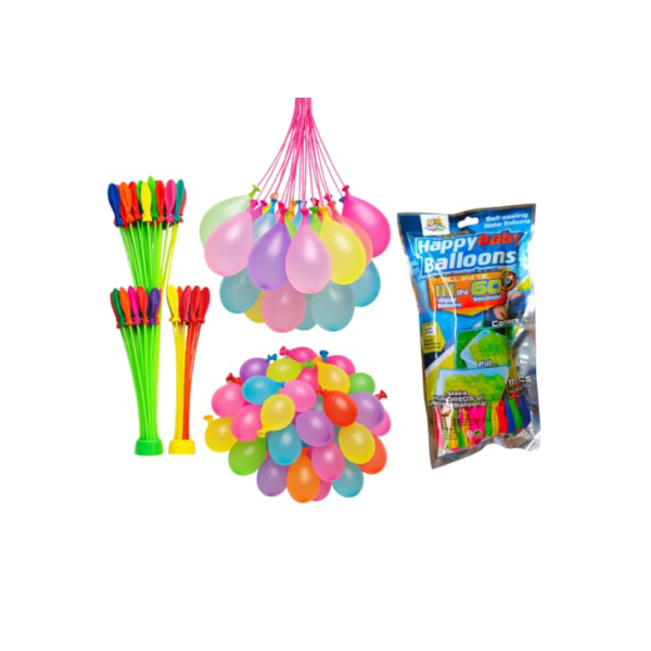 Kit 111 Balões de Água Coloridos para Guerra de Água Brincadeiras Festas Verão e Diversão Infantil Resistentes e Rápidos de Encher