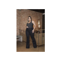 Flare Preta Jeans Feminina Com Elastano Plus Size
