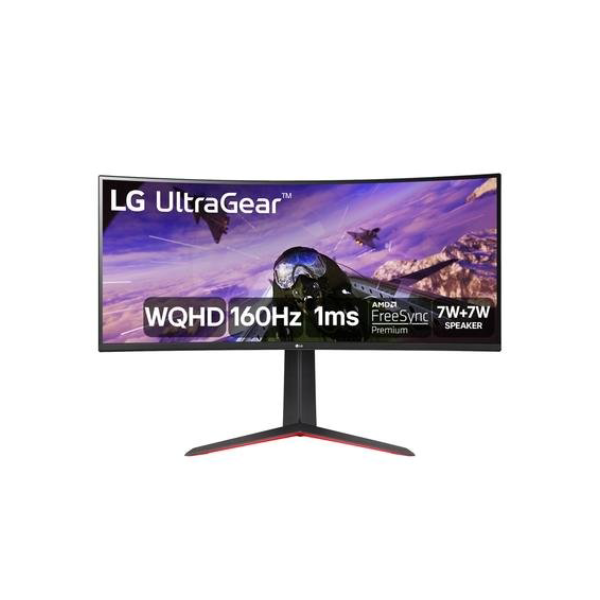 Monitor Gamer Curvo LG UltraGear LG 34", UltraWide, 160Hz, WQHD, 1ms, DisplayPort e HDMI, AMD FreeSync Premium, HDR10, 99% sRGB - 34GP63A-B