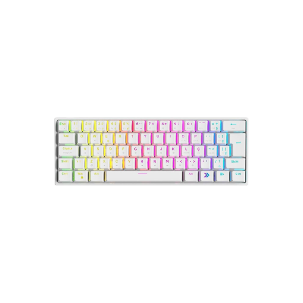 Teclado Mecânico Gamer KBM! GAMING TG600, Branco, 60% e ABNT2, RGB, Switch Gateron Red - KGTG600BRVR
