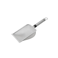 Pá Coletora Para Caixa de Areia de Gato 3 tamanhos, Pazinha Higiênica Para Areia de Gato, Limpeza de Terrários, Gaiolas e Outros Ambientes Pets, Peneira de Aço Inox Premium (4,8mm)