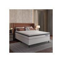 Cama Box Casal Branco + Colchão Molas Ensacadas Munique Spec