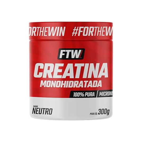 FTW Creatina Monohidratada Pote 300g 100% Pura - Explosão de Energia, Força e Resistência - Absorção Rápida para Ganho de Massa e Performance