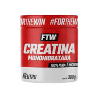 FTW Creatina Monohidratada Pote 300g 100% Pura - Explosão de Energia, Força e Resistência - Absorção Rápida para Ganho de Massa e Performance