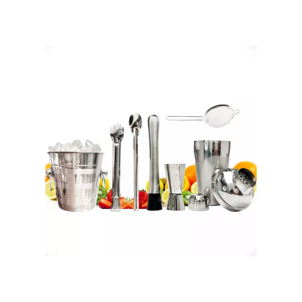 Kit Bartender Profissional 7 Peças Inox Coqueteleira