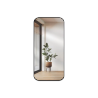 Espelho de Corpo Inteiro Retangular Cantos Arredondado 110x53 – Elegância e Amplitude para Seu Ambiente (Preto)