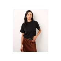 camiseta de algodão manga curta preto