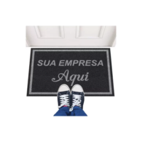 Tapete Capacho 200x60 Personalizado Com Logomarca Empresa Cor Preto Desenho Do Tecido Trama Vinílica 13mm Emborrachado Antiderrapante