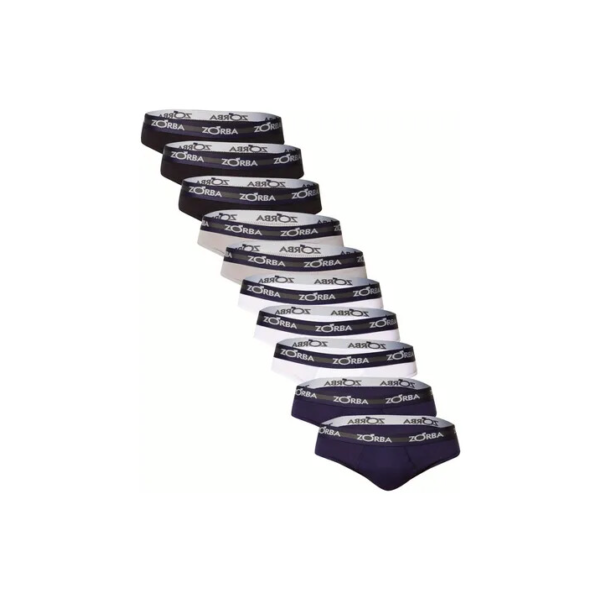 Kit Com 10 Cuecas Slip Go Tagless Masculina Zorba