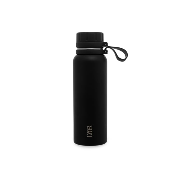 LYOR - Garrafa Térmica de Aço Inox Explorer Preta 650ml