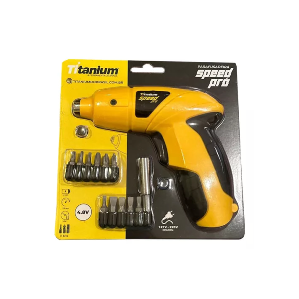 Chave De Fenda Titanium Parafusadeira Sem Fio 4.8v Elétrica Bivolt Cor Amarela