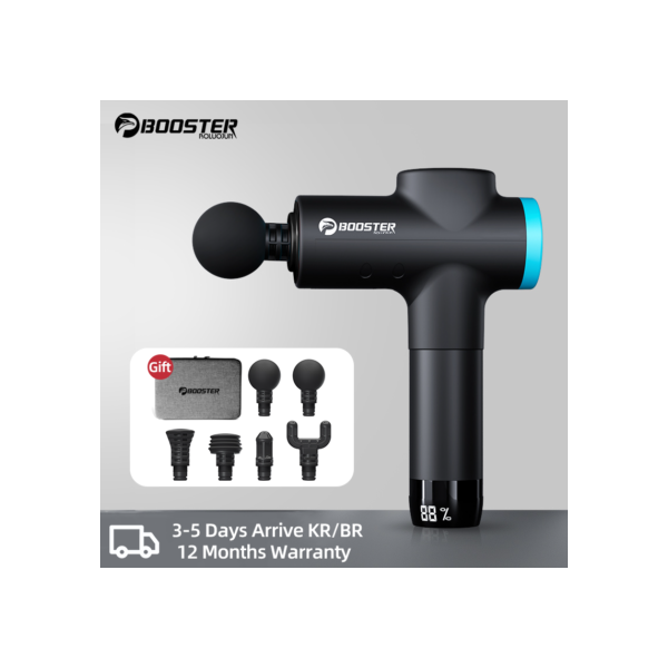 Booster-M2-B pistola de massagem elétrica, percussão profunda do tecido, massageador muscular, portátil, corpo, costas, fitness