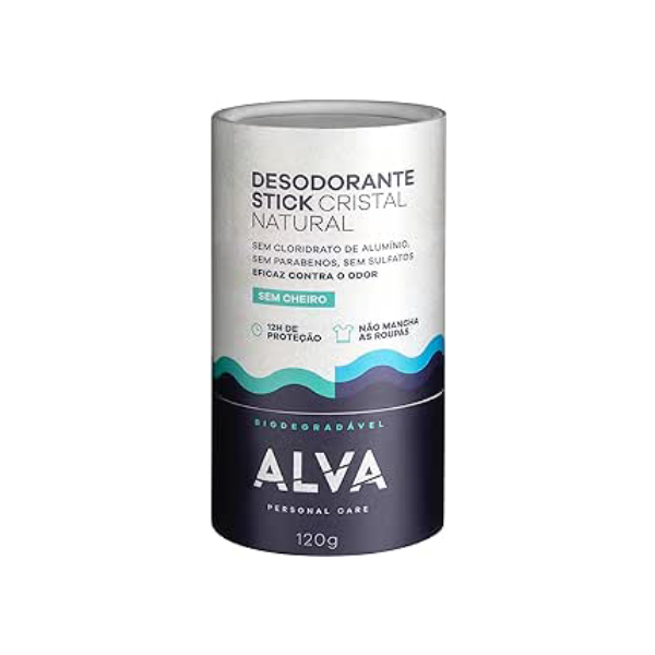 Alva Personal Care Desodorante Alva Cristal Biodegradável 120G (Embalagem De Papel))