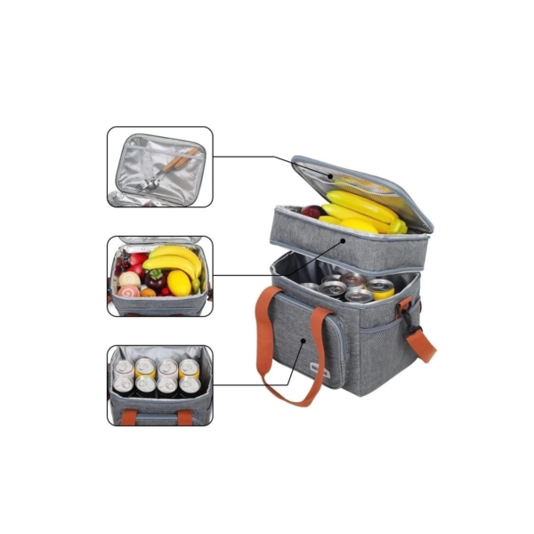 Bolsa Térmica De Duas Camadas De Grande Capacidade Adequada Para Piquenique Na Praia