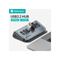 Yottamaster USB-C 3.2 hub 7 portas usb hub alimentado 5v/3a usb 3.2 gen2 10gbps hub de dados para laptops superfície pro discos rígidos portáteis