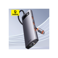 【Estoque limitado de venda flash】Baseus 8 em 1 USB C HUB para HDMI 4K @ 60Hz Tipo-C USB3.0 Adaptador PD 100W RJ45 SD TF Docking Station Hub