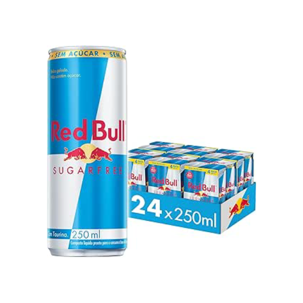 Pack de 24 Latas Red Bull Energético, Sem Açúcar, 250ml