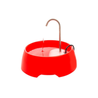 AMICUS Fonte Bebedouro de Água Portátil AQUA MINI para Gatos e Cães - Fontes de Água para Pets, Bebedouro para Animais de Estimação - Adaptável, Aço Inoxidável, Bivolt - 1,2L de Capacidade - Vermelha
