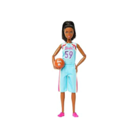 Boneca Barbie Morena Feita para Mexer Articulada To move Profissões Jogadora de Basquete com acessórios de Basquetebol, uniforme e bola HKT74 Mattel