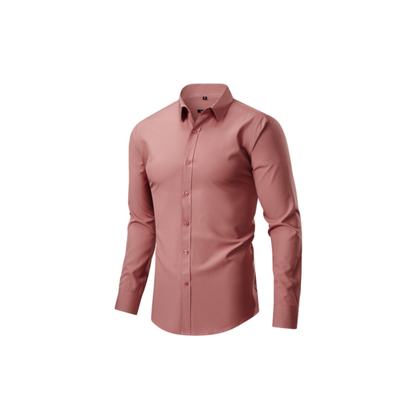Camisa Social Slim Fit Masculina Manga Longa de Negócios Elegante com Estampa Discreta para Escritório e Trabalho