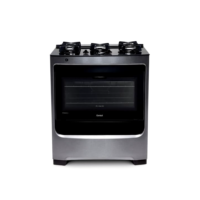 Fogão Consul 5 bocas cor Inox com mesa de vidro e grade de ferro fundido - CFS5VAR BIVOLT