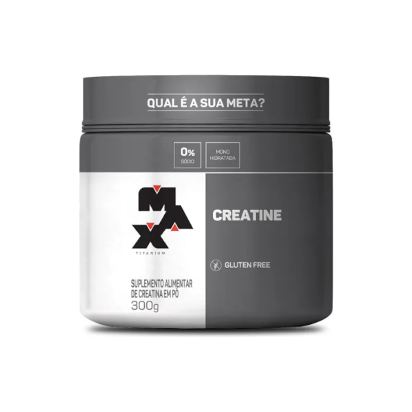 Suplemento Creatina Max Titanium Monohidratada em Pó Pote 300g Creatina Po Sem Sabor
