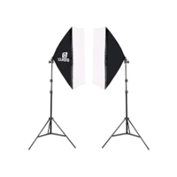 SOU FOTO Kit Softbox Duplo Profissional Iluminação Luz Continua para Fotografia e Video | 2x Softbox 50x70cm e 2x Tripés 2 metros | Modelo Duo