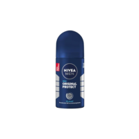 NIVEA MEN Desodorante Antitranspirante Roll On Masculino Original Protect - Proteção prolongada de 48h, tecnologia hidratante, ingredientes naturais, não causa irritações, fragrância duradoura - 50ml
