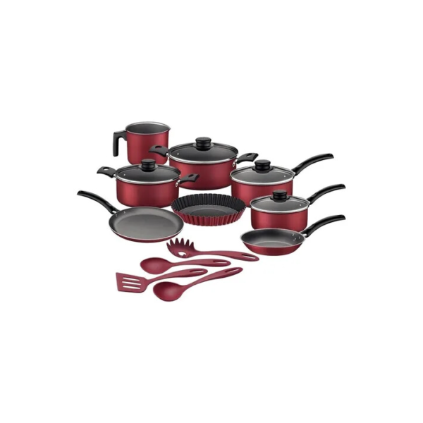 Jogo Panelas 12 Peças Antiaderente Alumínio Turim Tramontina Cor Vermelho