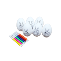 Kit 30 Ovos De Páscoa Infantil Para Colorir Coelhos Canetas