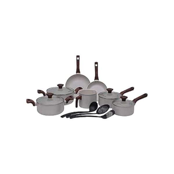 Mimo Style, Jogo de Panelas Cerâmica 10 Peças Indução Pratic Cook Marmol