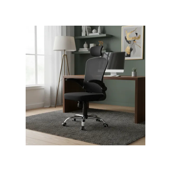 Cadeira De Escritório B100 Estofado Mesh Suporte Ergonômico Cor Preto Material do estofamento Malha