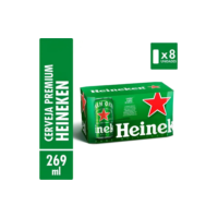 Cerveja Puro Malte Lager Premium Com 8 Latas 269ml Heineken
