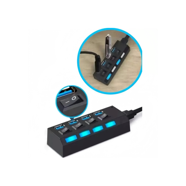 Hub Usb 4 Portas Usb 2.0 Tv Pendrive Mouse Teclado Adaptador Tek One