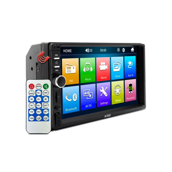 Central Multimidia Mp5 2din Tela Espelhamento Bluetooth Usb Sd Controle Remoto H-tech HT-5023