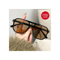 Óculos de sol retro de dupla lente, grande estrutura, proteção UV, lentes oceânicas, moda minimalista unissex.