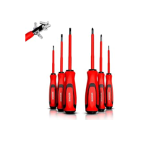 Kit Chave Fenda Magnetica 6 Peças Jogo Chave Isolada Philips Fenda Conjunto de Chave Estrela com Cabo Emborrachado Eletricista Chave de Fenda Philips Linha Premium