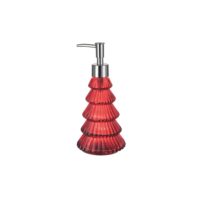 Porta Sabonete Vermelho Árvore De Vidro Xmas 1 Peça 290ml
