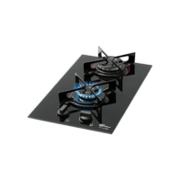 FISCHER COOKTOP À GÁS 2 BOCAS FIT LINE MESA VIDRO PRETO BIVOLT - 27185-60015