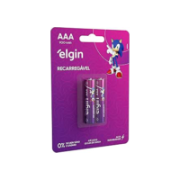 Pilha recarregável AAA 900MAH Elgin com 2 unidades Palito