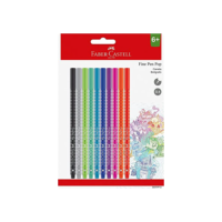 Caneta Ponta Fina, Fine Pen PoP, Faber-Castell,SM/FPP10, cartela com 10 unidades