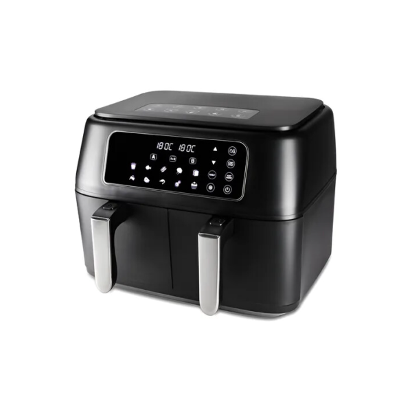 Fritadeira Dual Air Fryer Eletrica Painel Digital Inteligente 12 Funções Pré-programadas Forno Dual Fryer 8 Litros 1700 W De Potência Duas Cestas Sem Oléo Cor Preto - Hamilton Beach