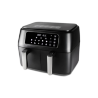 Fritadeira Dual Air Fryer Eletrica Painel Digital Inteligente 12 Funções Pré-programadas Forno Dual Fryer 8 Litros 1700 W De Potência Duas Cestas Sem Oléo Cor Preto - Hamilton Beach