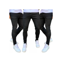 Kit 3 Calça Preta Masculina Jeans Com Lycra Estica Muito Nfe