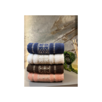 Kit 4 Toalhas de Rosto Luxo Premium Grossa e Bordada Felpuda 48x76cm Ultra Macia 100% Algodão Puro