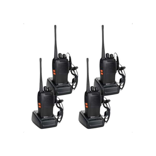 Kit 4 Radio Walk Talk Comunicador 16 Ch 12km Baofeng 777s Ht Preto Bf777s