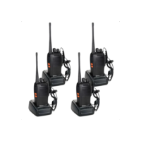Kit 4 Radio Walk Talk Comunicador 16 Ch 12km Baofeng 777s Ht Preto Bf777s